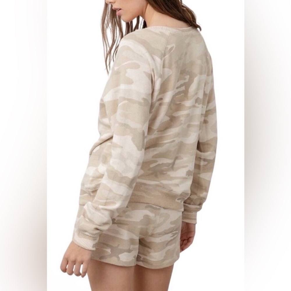 Rails Cream and Tan Camouflage Crew Neck Sweater - Picture 3 of 11